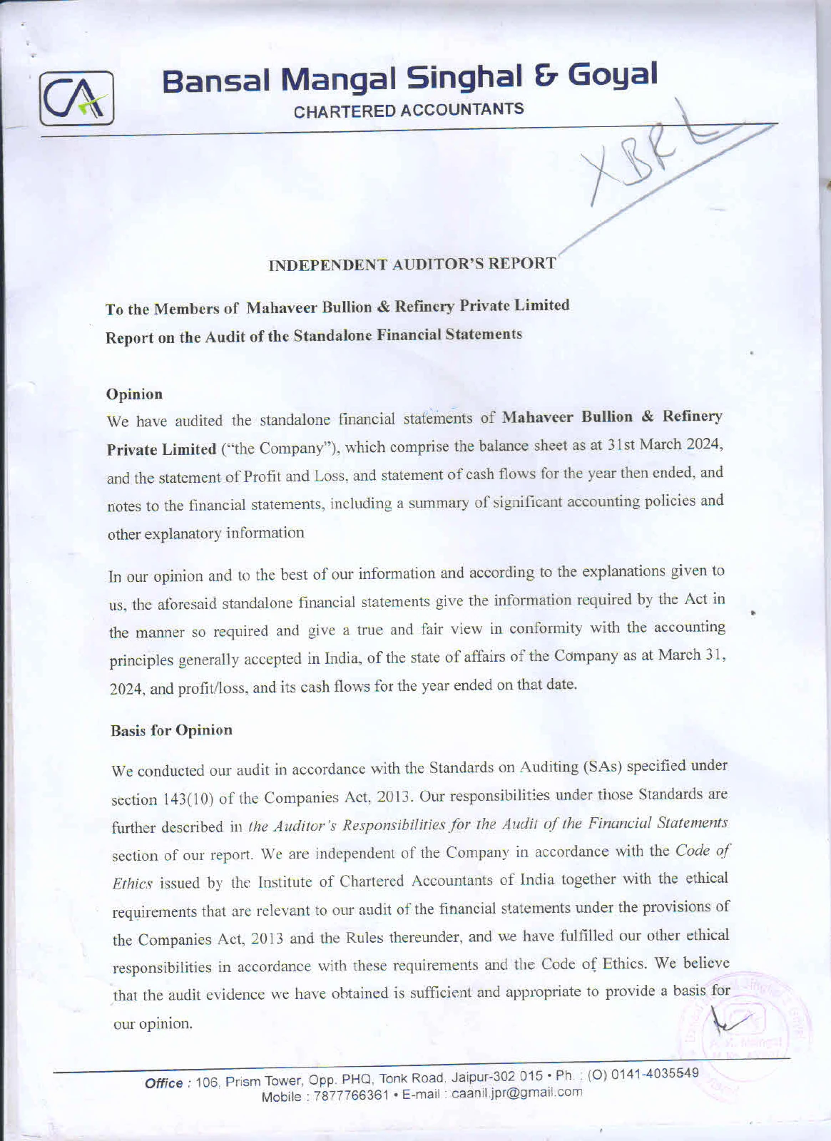 Annual audit report 2023–2024 — original document page 1