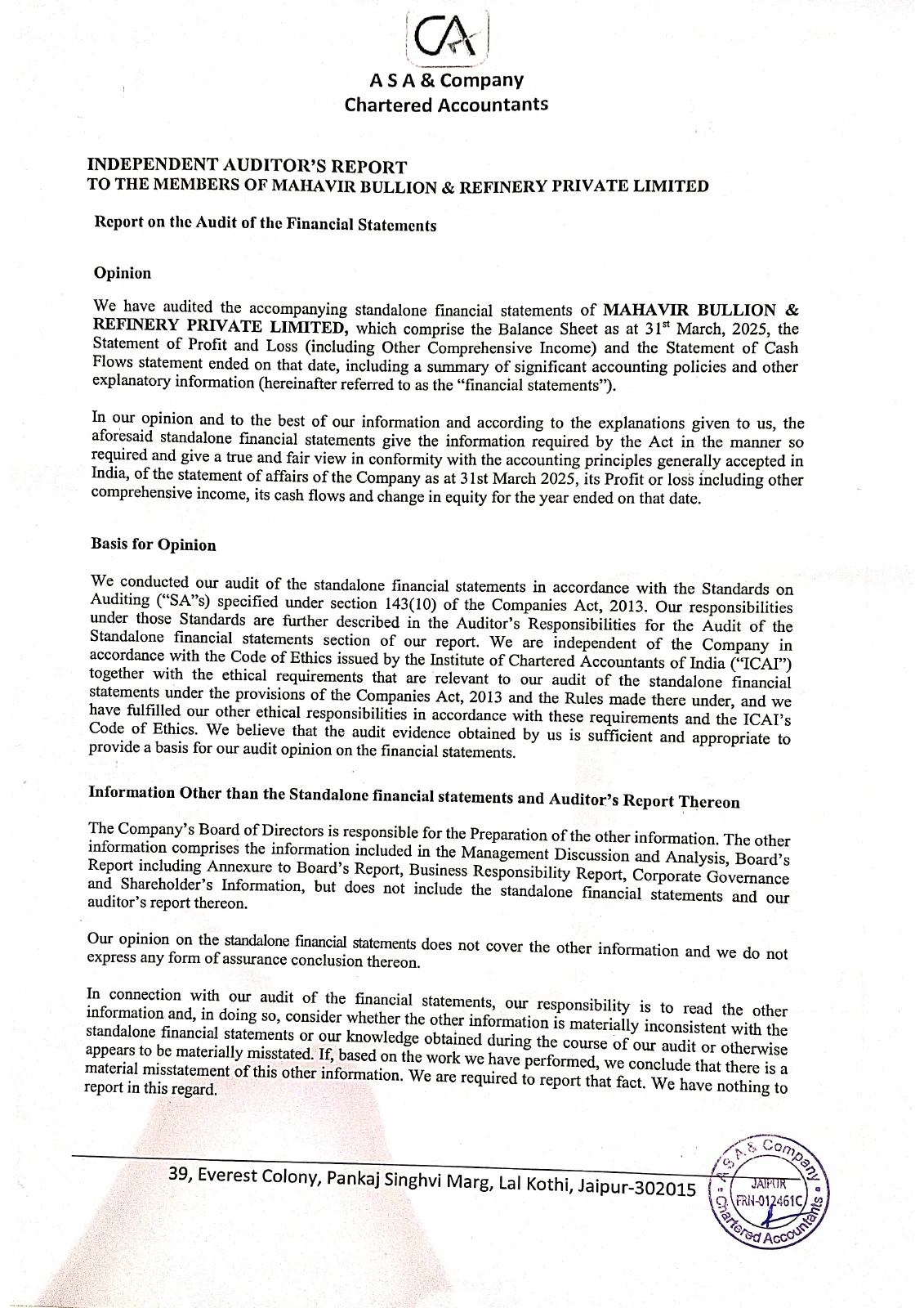 Annual audit report 2024–2025 — original document page 1