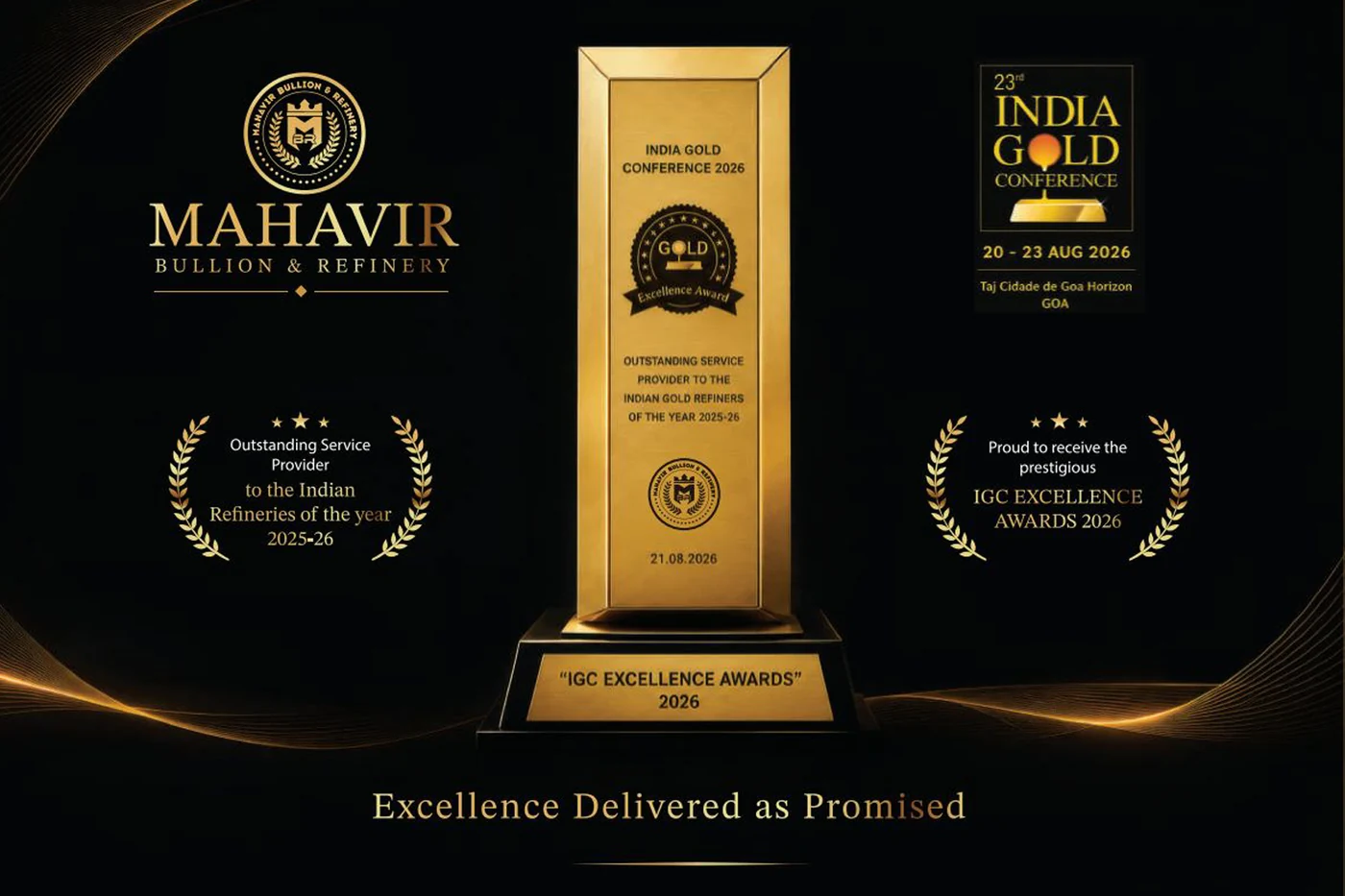 Mahavir India Gold Conference award announcement graphic