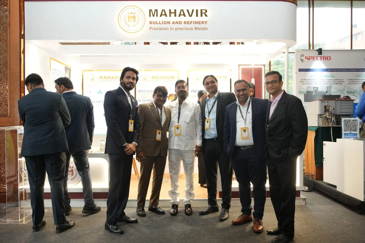 Visitors at the Mahavir exhibition booth